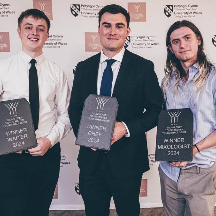 Jack Williams with the other winners in the Young Chef/Young Waiter/Young Mixologist Welsh final