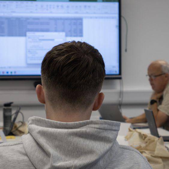 Huws Gray employees and Multiply tutor David Gosling in a Microsoft Excel Masterclass
