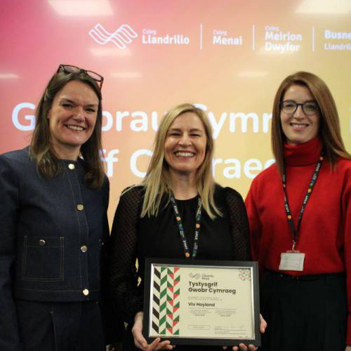Viv Hoyland with Gwenllian Roberts and Angharad Roberts