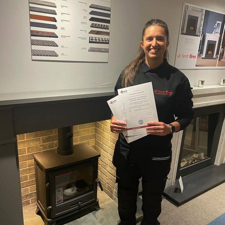 Francesca Giacomet with her NICEIC gas certificates