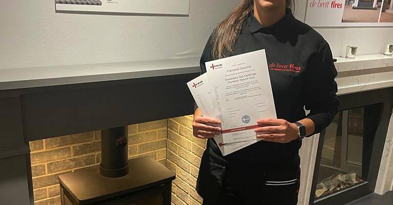 Francesca Giacomet with her NICEIC gas certificates