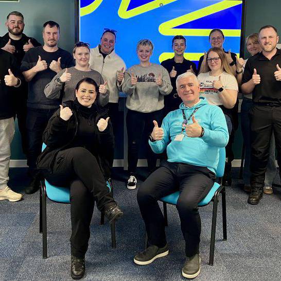 North Wales Police staff with David Duller, Lead BSL/Deaf Studies Tutor.