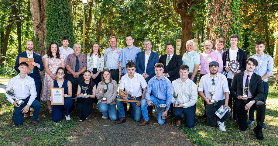 Group picture of winners, staff and other attendees at Glynllifon’s 2024/25 Prize Day