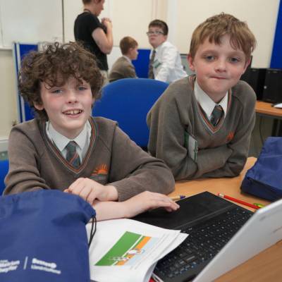Ysgol Bro Idris pupils at Coleg Meirion-Dwyfor in Dolgellau for the annual Code Club UK competition