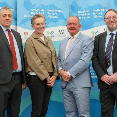 Pictured from left is Joe Yates, Yana Williams, Aled Jones-Griffith and Edmund Burke.