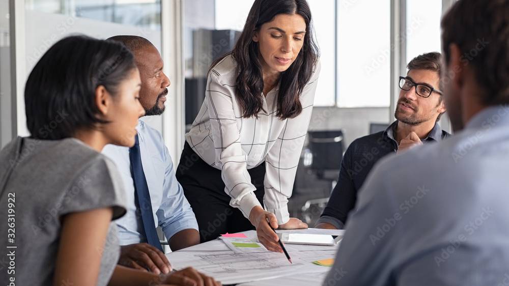 People discussing a project