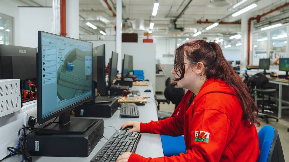 Learner working on a PC