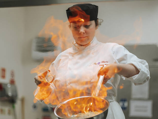 Chef cooking in a kitchen