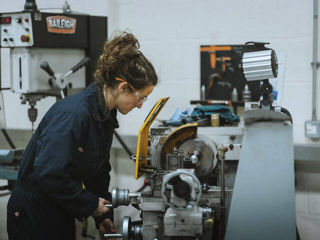 Dolgellau student operating machinery